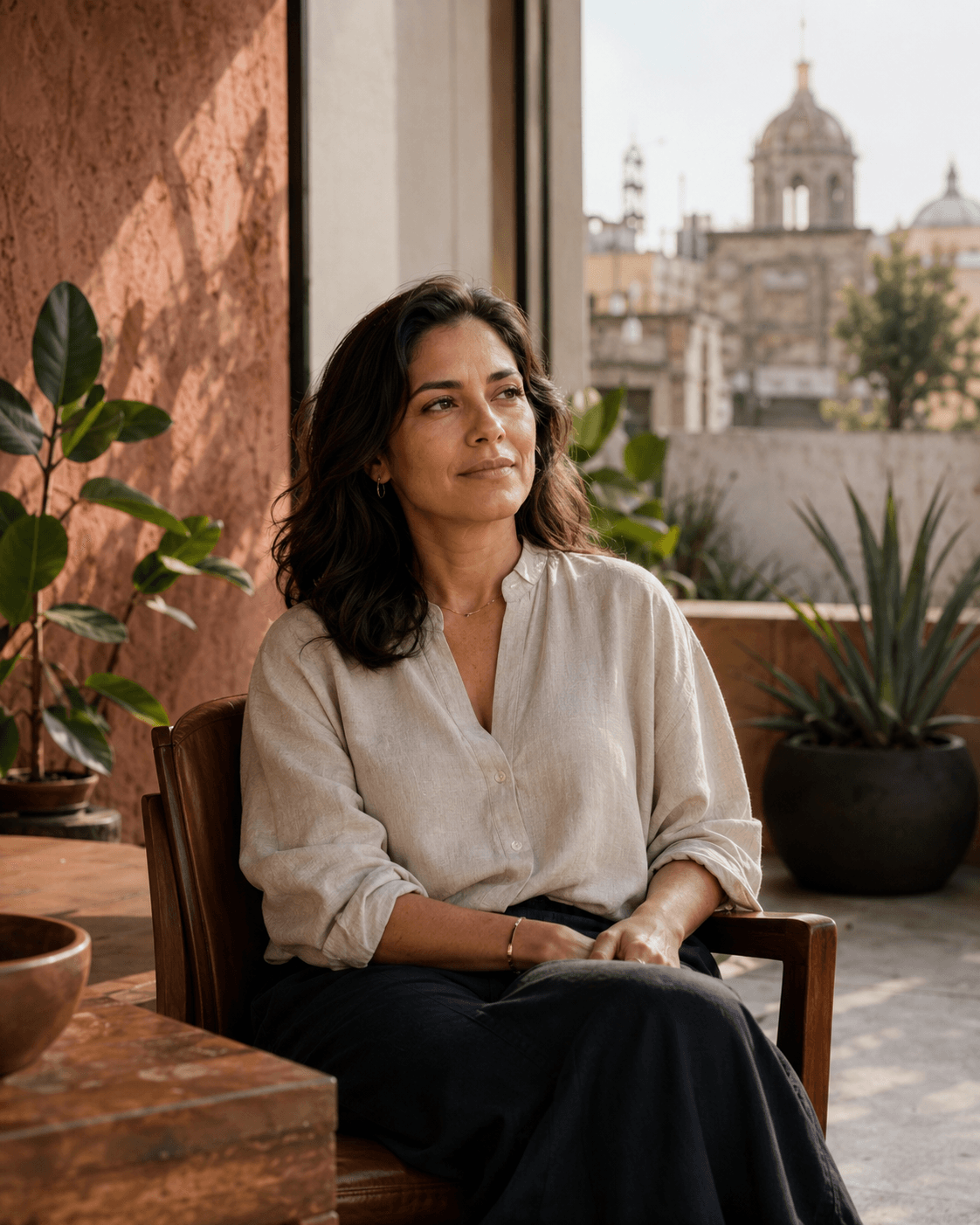 Persona adulta en contexto urbano mexicano, natural y sin utilería médica